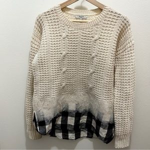 Madewell Wintermix Merino Wool Cable Knit Sweater